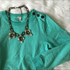 [j. crew] tortoise button sweatshirt
